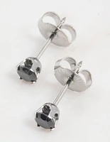 Surgical Steel Black Cubic Zirconia Piercing Stud 3mm