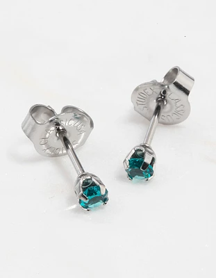 Surgical Steel Blue Zircon Crystal Piercing Stud 3mm