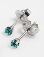 Surgical Steel Blue Zircon Crystal Piercing Stud 3mm