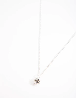 Silver Circle Diamante Necklace