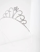 Kids Silver Pretty Tiara Headband