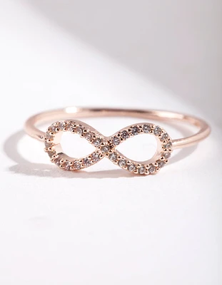 Rose Gold Cubic Zirconia Infinity Ring