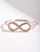 Rose Gold Cubic Zirconia Infinity Ring