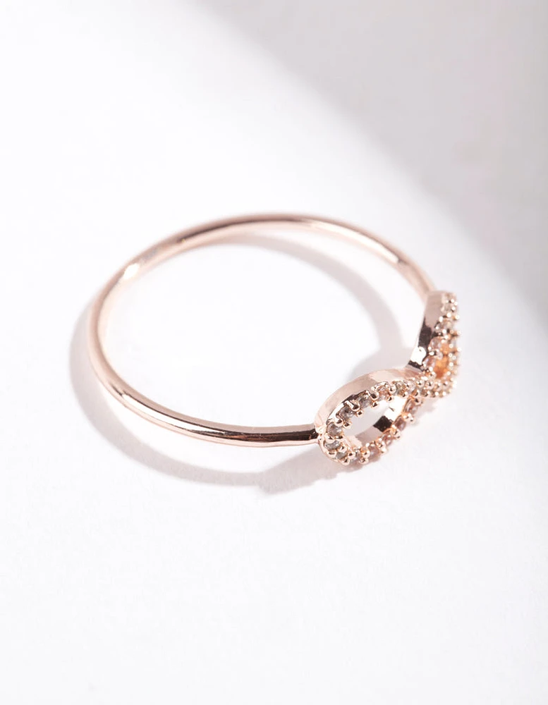 Rose Gold Cubic Zirconia Infinity Ring