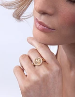 Gold Bee Coin Ring