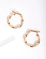 Gold Plated Sterling Silver 15mm Twist Hoop Earrings