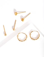 Gold Plated Sterling Silver Knot Hoop Earring Pack