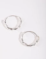 Sterling Silver Twist Hoop Earrings