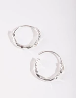 Sterling Silver Twist Hoop Earrings