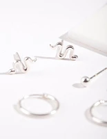 Sterling Silver Snake Earring Pack