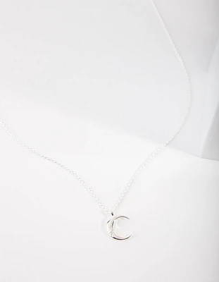 Sterling Silver Crescent Moon Necklace