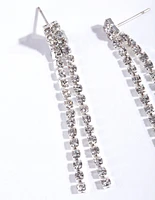 Silver Mini diamante Earrings