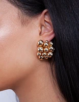 Gold Bead Stud Earrings