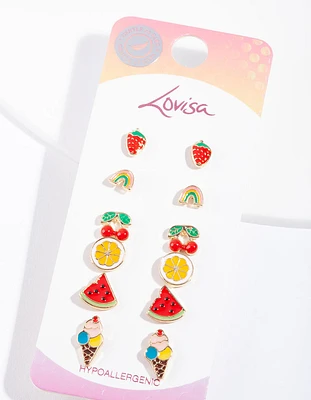 Kids Fruit Stud Earring 6-Pack