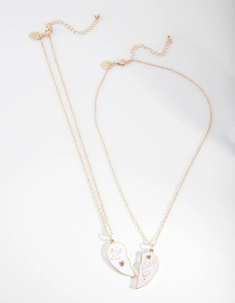 Kids Little & Big Sister Necklace Set