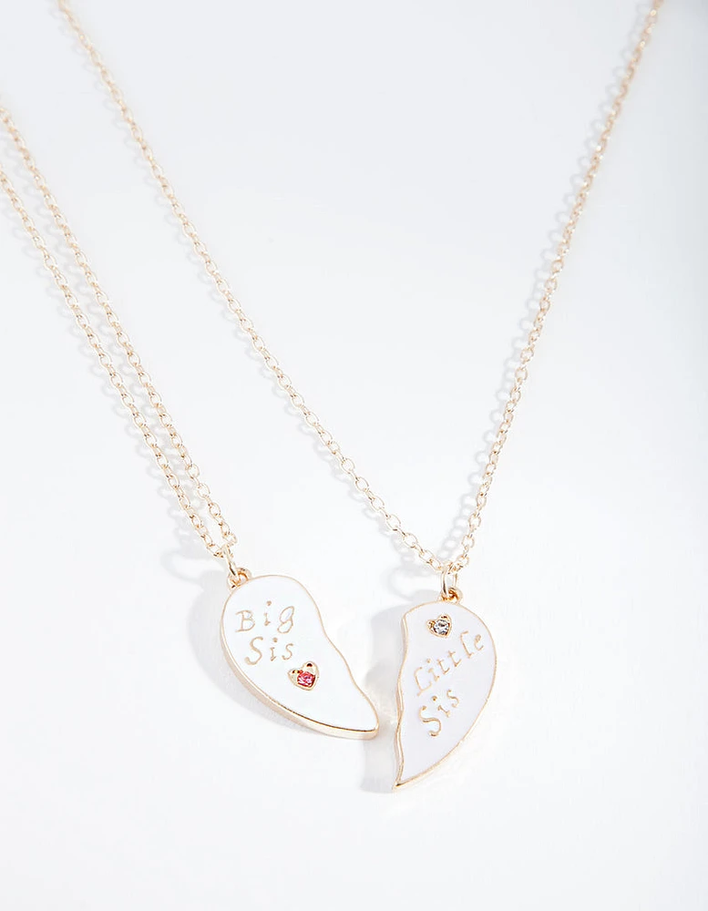 Kids Little & Big Sister Necklace Set