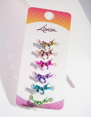 Kids Coated Metal Unicorn Ring 6-Pack