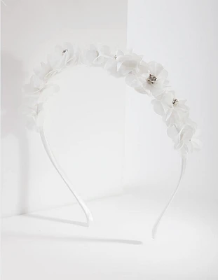 Kids White Flower Headband