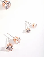 Rose Gold Cubic Zirconia Earring Pack