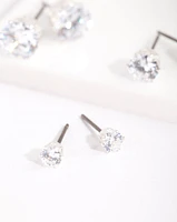 Cubic Zirconia Round Stud Earring Pack