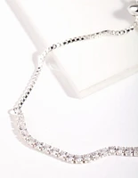 Silver Cubic Zirconia Toggle Tennis Bracelet