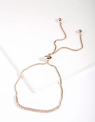 Rose Gold Cubic Zirconia Strand Bracelet