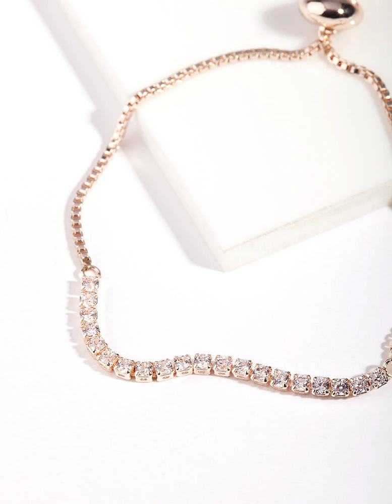 Rose Gold Cubic Zirconia Strand Bracelet