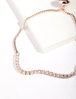 Rose Gold Cubic Zirconia Strand Bracelet