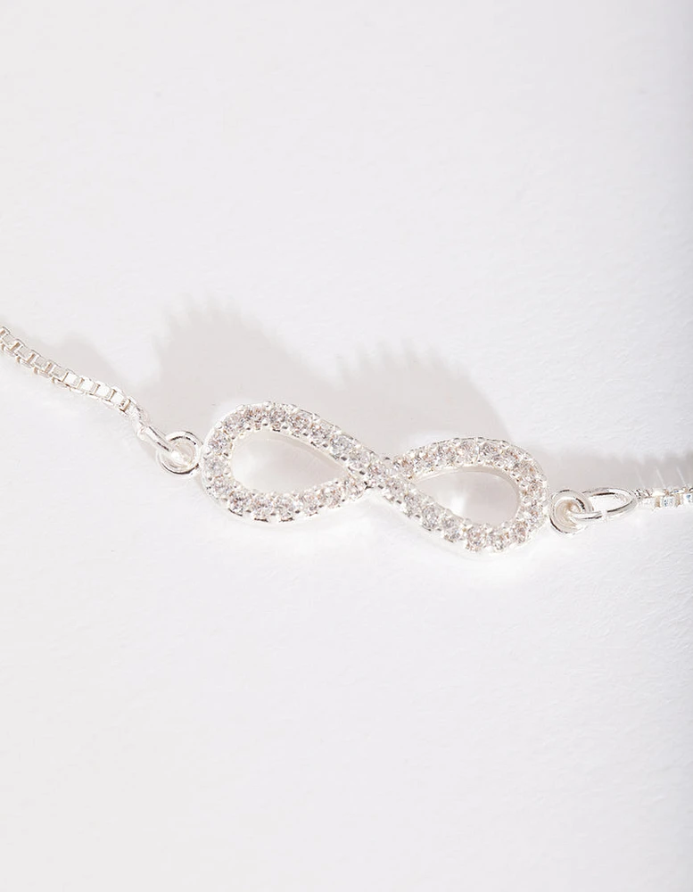 Silver Infinity Diamante Bracelet