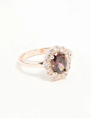 Rose Gold Pink Stone Engagement Ring