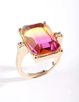 Gold Pink & Yellow Ombre Ring