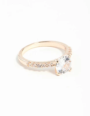 Rose Gold Diamante Engagement Ring