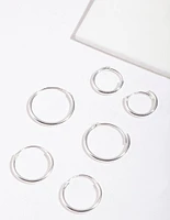 Sterling Silver Classic Hoop Pack