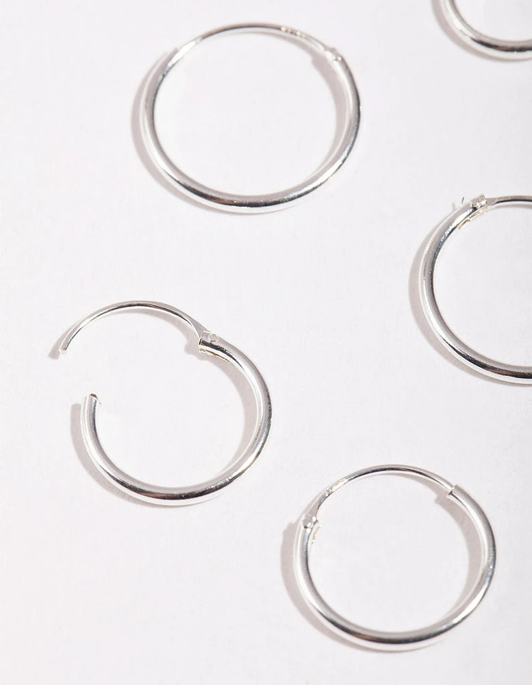 Sterling Silver Classic Hoop Pack