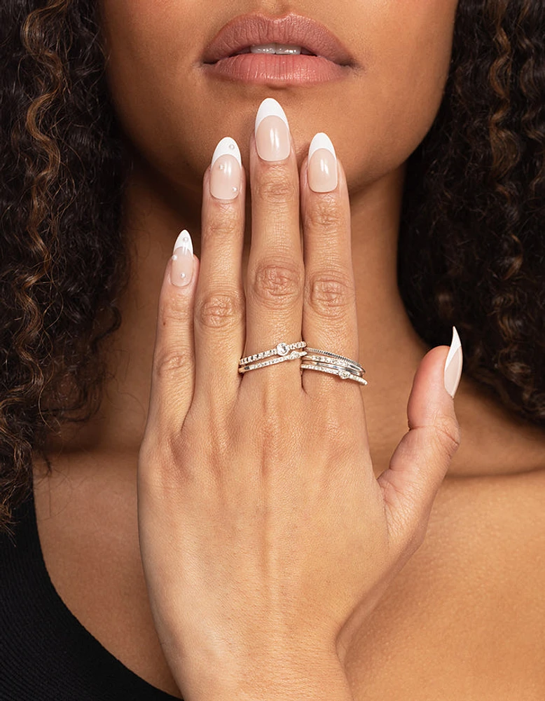 Silver Eternal Diamante Ring Pack