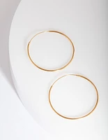 Gold Plated Sterling Silver 40mm Hoop Earrings