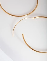 Gold Plated Sterling Silver 40mm Hoop Earrings