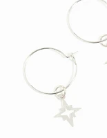 Gunmetal Star Hoop Earrings