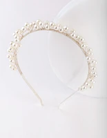 Silver Scattered Pearl Headband