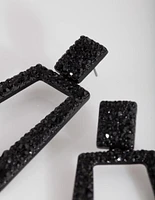 Black Diamante Geometric Earrings