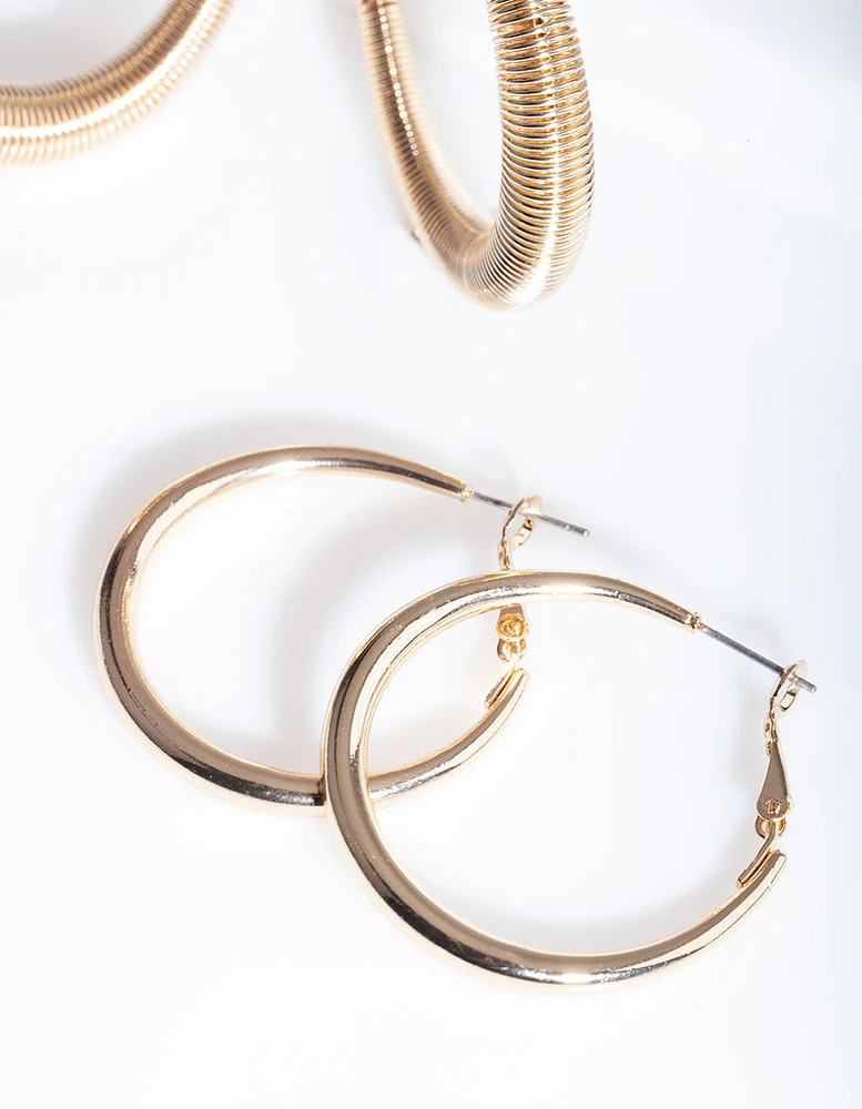 Gold Spiral Hoop Pack