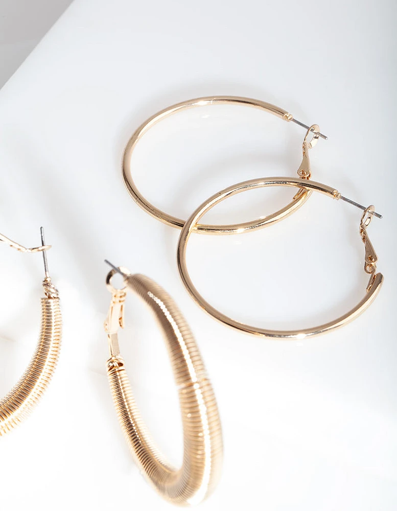 Gold Spiral Hoop Pack