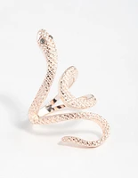 Rose Gold Etched Snake Swirl Ring