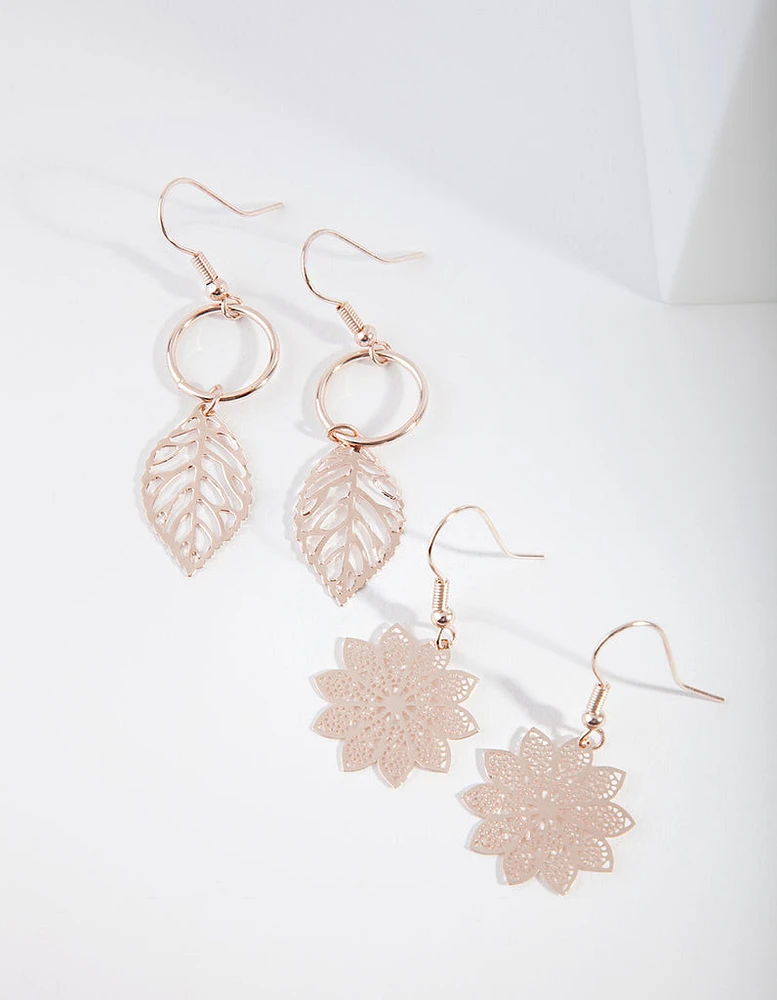 Rose Gold Filigree Earring Pack