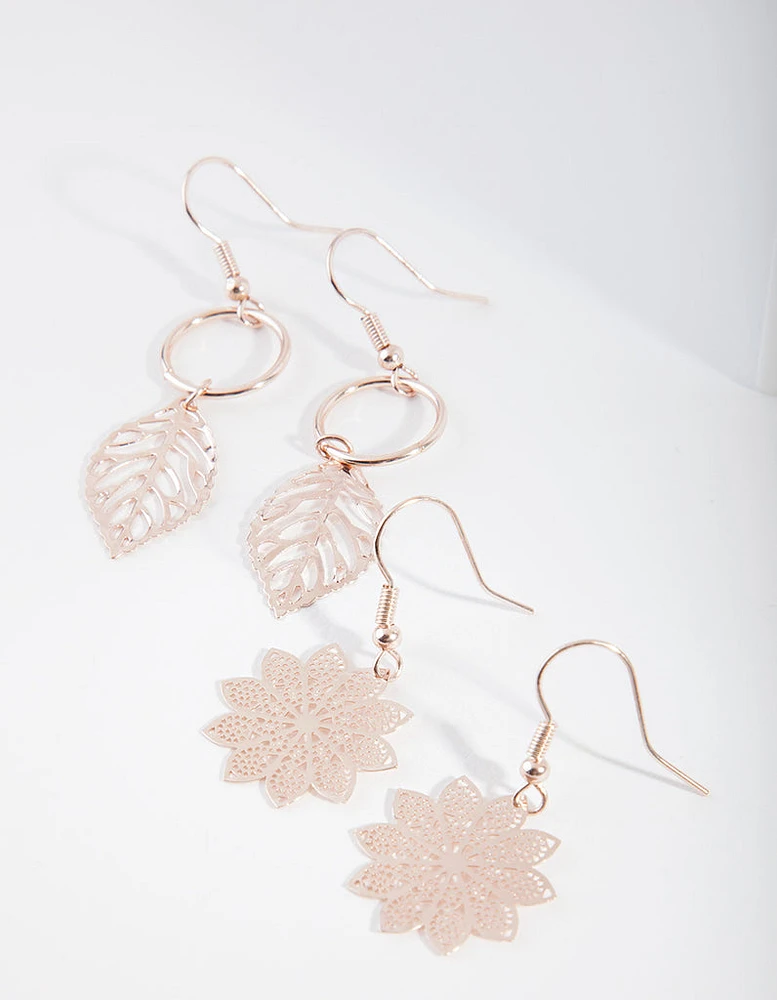 Rose Gold Filigree Earring Pack