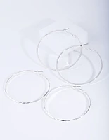 Silver Fine Hoop Earring Pack