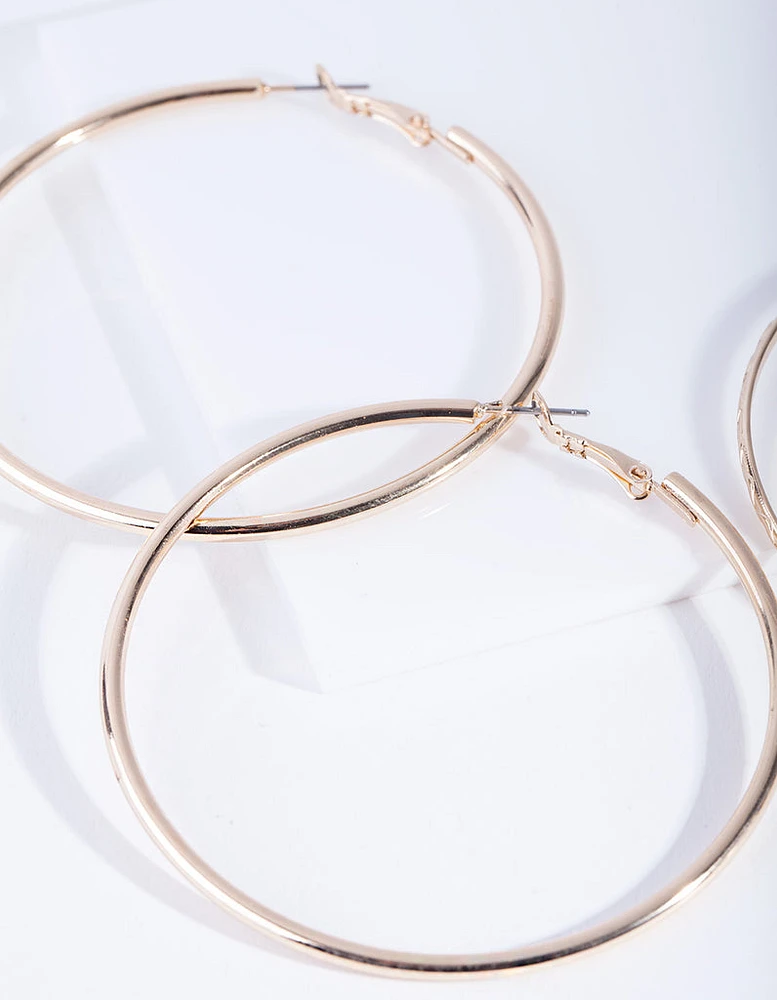 Gold 6 cm Hoop Earring Pack