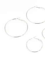 Silver Mixed Hoop Earring Pack