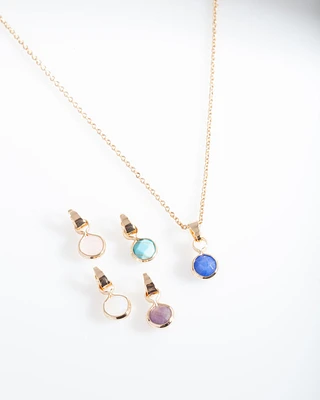 Gold Semi-Precious Charm Necklace