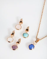 Gold Semi-Precious Charm Necklace